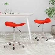 vidaXL Eetkamerstoelen draaibaar 2 st kunstleer rood