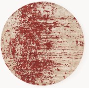 Rond wollen vloerkleed Cynthia met abstract patroon, handgeweven