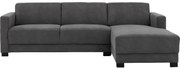 Goossens Zitmeubel My Style antraciet, microvezel, 2,5-zits, stijlvol landelijk met chaise longue rechts