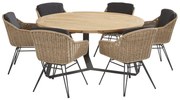 Taste by 4 Seasons Bohemian dining set met Basso tafel Ø160 cm * SALE *  Tuinset    beige weerbestendig