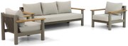 Stoel en Bank Loungeset 5 personen Aluminium/teak Taupe Santika Furniture Santika