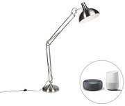 Smart vloerlamp staal incl. Wifi A60 - Hobby Retro E27 rond Binnenverlichting Lamp