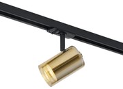 Moderne spot goud met amber glas voor railsysteem 1-fase - Iconic Lloyd