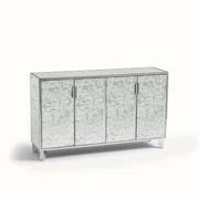 4-deurs spiegel en metalen buffetkast, roestvrij staal Blur
