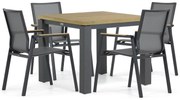 Tuinset 4 personen 90 cm Aluminium/textileen Grijs Lifestyle Garden Furniture Fiora/Veneto