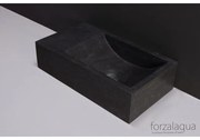 Forzalaqua Venetia fonteinbak 40x22x10cm wasbak Rechts 0 kraangaten Natuursteen Hardsteen gezoet 8011320