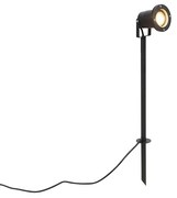 Buitenlamp Prikspot zwart verstelbaar IP44 incl. snoer en stekker - Basic Modern GU10 IP44 Buitenverlichting rond