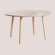 Ronde Salontafel Ø80 Cm Van Docc-hout Natuurlijk Hout - Sklum