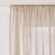 Linnen glasgordijn met gerimpelde bies en golf, ONEGA