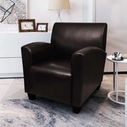 vidaXL Fauteuil kunstleer donkerbruin