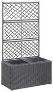 vidaXL Latwerkplantenbak verhoogd met potten 58x30x107 cm rattan zwart