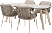 Manolo Puglia dining tuinset 180x95xH75 cm 5 delig keramiek latte Taste 4SO