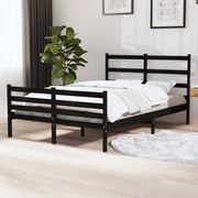 vidaXL Bedframe massief grenenhout zwart 120x190 cm 4FT Small Double