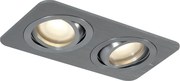 Afgeronde inbouwspot gunmetal GU10 50mm draai- en kantelbaar IP44 2-lichts - Alberto