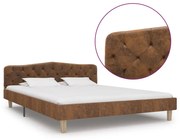 vidaXL Bedframe kunstsuède bruin 160x200 cm