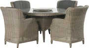 4 Seasons Outdoor Brighton tuinset met Victoria tafel Ø 130 cm met Lazy Susan, pure * SALE *  Tuinset     weerbestendig