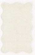 Handgeweven viscose vloerkleed Wavy met golvende rand