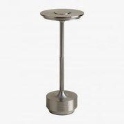 Draadloze Led-tafellamp Van Aluminium Rivkin Grijs – Chroom - Sklum