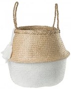 Kahs Borl Rieten Mand Ø40 X 38 Cm & Wit - Sklum