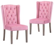 vidaXL Eetkamerstoelen 2 st fluweel roze