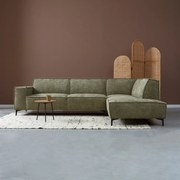 PEPP Interiors River Moderne Hoekbank Groene Stof Ottoman Rechts Idesin Majestic 607