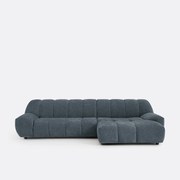 Rechte hoekbank, dik fluweel, Nuria