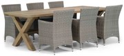 Tuinset 6 personen 240 cm Wicker Grijs Garden Collections Dublin/Oregon