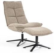 Eleonora Marcus Fauteuil Met Voetenbank Beige Boucle