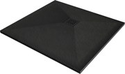 Mexen Stone+ composiet kwadrant douchevloer 80 x 80 cm, zwart, zwarte afdekking - 44708080-B