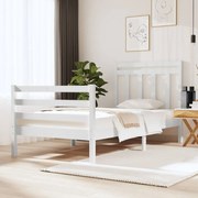 vidaXL Bedframe massief hout wit 90x190 cm 3FT Single