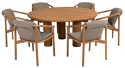 Corsica Tess dining tuinset 7 delig 160 cm rond teak 4 Seasons Outdoor