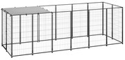 vidaXL Hondenkennel 330x110x110 cm staal zwart