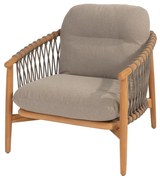 4 Seasons Outdoor Nora loungestoel naturel teak SALE Loungestoel beige weerbestendig