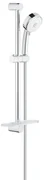 GROHE New Tempesta Cosmopolitan 100 Glijstangset - 60cm - ronde handdouche - 4 straalsoorten - gladde doucheslang - met zeepschaal - chroom/wit 27577002