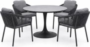 Flair Joshua dining tuinset 120xH75 cm 5 delig antraciet keramiek