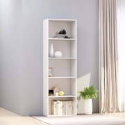 vidaXL Boekenkast met 5 schappen 60x30x189 cm spaanplaat hoogglans wit