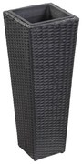 vidaXL Plantenbak verhoogd 30x30x80 cm poly rattan zwart