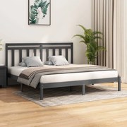 vidaXL Bedframe massief hout grijs 180x200 cm 6FT Super King