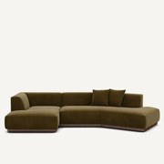 Linker open hoekbank fluweel, Jacopo