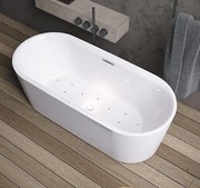 Riho Modesty vrijstaand bubbelbad sparkle mood 170x75cm wit glans