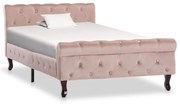 vidaXL Bedframe fluweel roze 100x200 cm