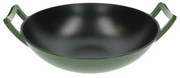 Wok, gietijzer, groen,Ø 36 cm