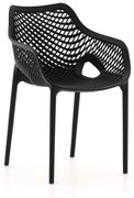 Dining tuinstoel | Forza  Ripi | Kunststof | Zwart | Stapelbaar | Kees Smit Tuinmeubelen