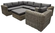 Cervo hoek loungeset 6-delig grijs wicker