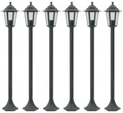 vidaXL Paalverlichting voor tuin E27 110 cm aluminium donkergroen 6 st