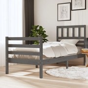 vidaXL Bedframe massief hout grijs 90x190 cm 3FT single