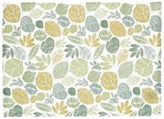 Placemat geribbeld, GOTS bio-katoen, bladmotief, 35 x 50 cm
