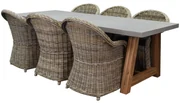 Veltis Roma dining tuinset 250x100xH77 cm 7-delig Rotan