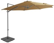 vidaXL Parasol met draagbare voet taupe