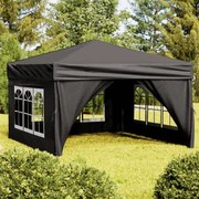 vidaXL Partytent inklapbaar met zijwanden 3x3 m zwart